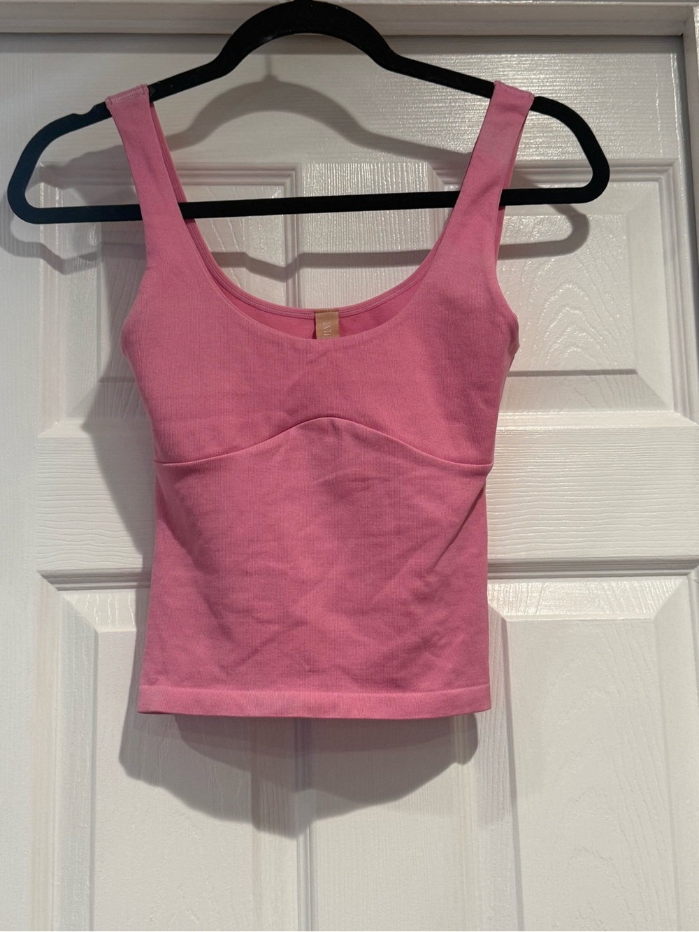Women’s Pink Tank Crop Top - Classic Scoop Neck